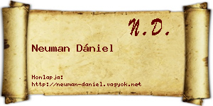 Neuman Dániel névjegykártya